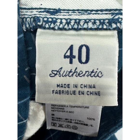 Tommy Bahama Men's Authentic Blue "T" Pattern Chino Shorts - Size 40 (42x9.5) - Picture 4 of 5